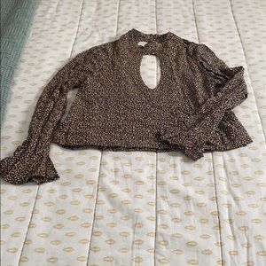 Free People Flare Sleeve Blouse